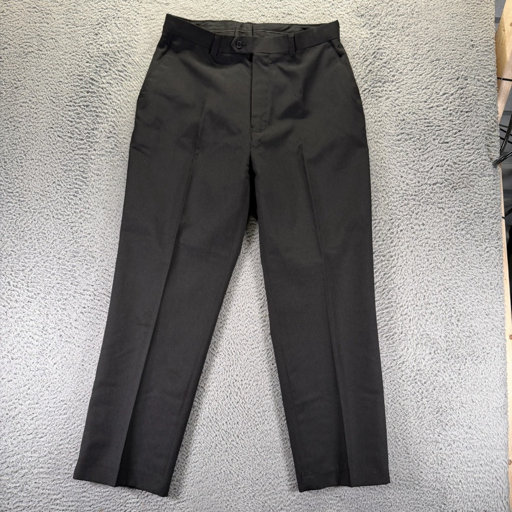George Martin Pant Men's 34x30 Black Polyester Dress Straight Preppy Business